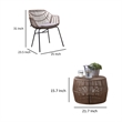 Zyan 3pc Outdoor Set- 2 Accent Chairs with Table- Black Steel- Gray- Rattan