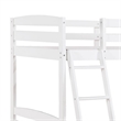 Hina Twin Bunk Bed- Angled Ladder- Sturdy Slat Design- White Solid Wood