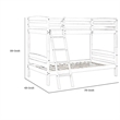 Hina Twin Bunk Bed- Angled Ladder- Sturdy Slat Design- White Solid Wood