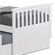 Clen Twin Captain Bed- Trundle with 3 Drawer Storage- White Solid Hardwood