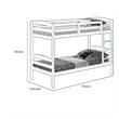 Sifa Twin Bunk Bed- Convenient Ladder- Arch Slat Design- Espresso Brown