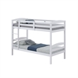 Sifa Twin Bunk Bed- Convenient Ladder- Arch Slat Design- White Solid Wood