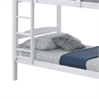 Sifa Twin Bunk Bed- Convenient Ladder- Arch Slat Design- White Solid Wood