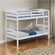 Sifa Twin Bunk Bed- Convenient Ladder- Arch Slat Design- White Solid Wood