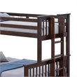 Veran Twin Over Full Bunk Bed- Trundle and 3 Drawers- Dark Brown Solid Wood