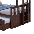 Veran Twin Over Full Bunk Bed- Trundle and 3 Drawers- Dark Brown Solid Wood