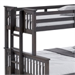 Veran Twin Over Full Bunk Bed- Trundle and 3 Drawers- Dark Gray Solid Wood