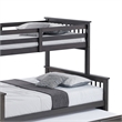 Veran Twin Over Full Bunk Bed- Trundle and 3 Drawers- Dark Gray Solid Wood