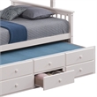 Veran Twin Over Full Bunk Bed- Trundle and 3 Drawers- White Solid Wood