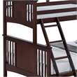 Ricky Twin Over Full Bunk Bed- Angled Ladder- Dark Brown Solid Hardwood