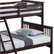 Ricky Twin Over Full Bunk Bed- Angled Ladder- Dark Brown Solid Hardwood