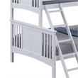 Ricky Twin Over Full Bunk Bed- Angled Ladder- Classic White Solid Hardwood