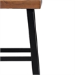 Bianca Counter Stool Set of 2- Light Brown Saddle Seat- Black Solid Wood