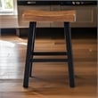 Bianca Counter Stool Set of 2- Light Brown Saddle Seat- Black Solid Wood
