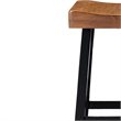Bianca Barstool Set of 2- Light Brown Saddle Seat- Black Solid Wood