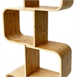 Tima Accent Bookshelf- 52 Inch Tall Storage- Walnut Brown Bamboo Frame