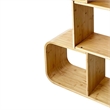 Tima Accent Bookshelf- 52 Inch Tall Storage- Walnut Brown Bamboo Frame