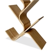 Irica Accent Bookshelf- 6 Diagonal Storage Shelves- Brown Bamboo- 43 Inch