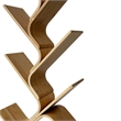 Irica Accent Bookshelf- 6 Diagonal Storage Shelves- Brown Bamboo- 43 Inch