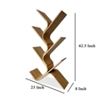 Irica Accent Bookshelf- 6 Diagonal Storage Shelves- Brown Bamboo- 43 Inch