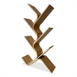 Irica Accent Bookshelf- 6 Diagonal Storage Shelves- Brown Bamboo- 43 Inch