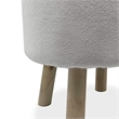 Ginni Footstool Ottoman Set of 2- White Polyester- Soft Seat- Wood Legs