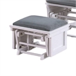 Noni Glider Manual Recliner Chair with Ottoman- White Wood- Gray