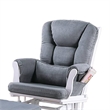Noni Glider Manual Recliner Chair w Square Ottoman- White Wood- Gray