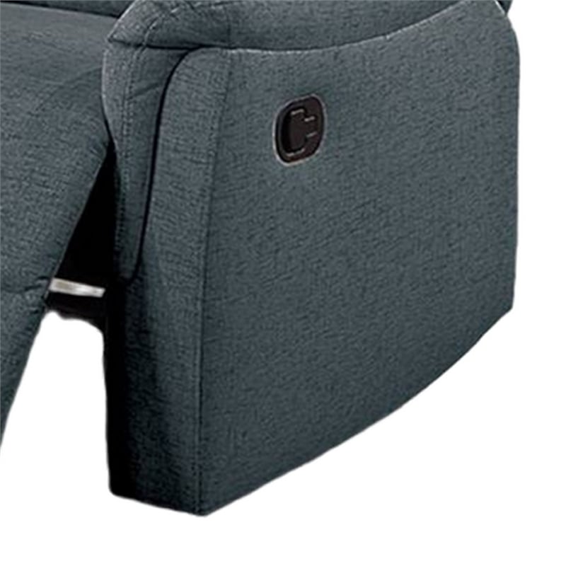 Ammy Manual Recliner Chair- Pillow Top Arms- Dark Gray Faux Burlap
