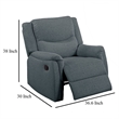 Ammy Manual Recliner Chair- Pillow Top Arms- Dark Gray Faux Burlap