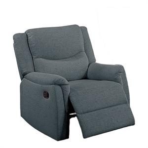 Ammy Manual Recliner Chair- Pillow Top Arms- Dark Gray Faux Burlap