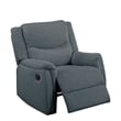 Ammy Manual Recliner Chair- Pillow Top Arms- Dark Gray Faux Burlap