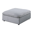 Joana Cocktail Ottoman- Light Gray Corduroy- Modular Square 39 Inch