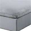Joana Cocktail Ottoman- Light Gray Corduroy- Modular Square 39 Inch