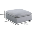 Joana Cocktail Ottoman- Light Gray Corduroy- Modular Square 39 Inch