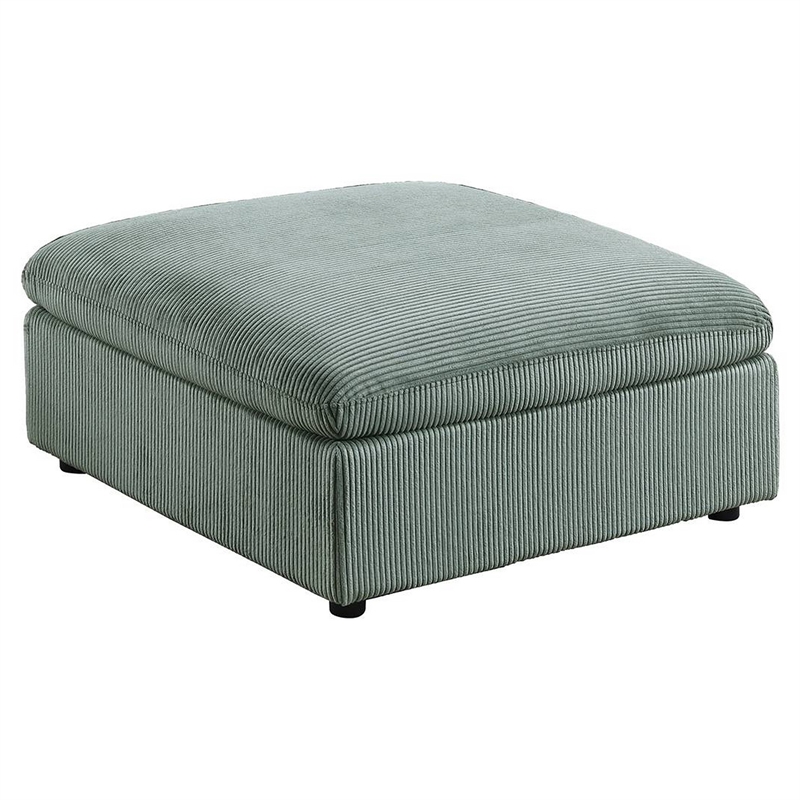Joana Cocktail Ottoman- Sage Green Corduroy- Modular Square 39 Inch