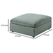 Joana Cocktail Ottoman- Sage Green Corduroy- Modular Square 39 Inch