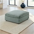 Joana Cocktail Ottoman- Sage Green Corduroy- Modular Square 39 Inch
