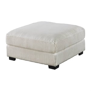 Joana Cocktail Ottoman- Light Gray Wide Welt Corduroy Fabric- 37 Inch