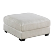 Joana Cocktail Ottoman- Light Gray Wide Welt Corduroy Fabric- 37 Inch
