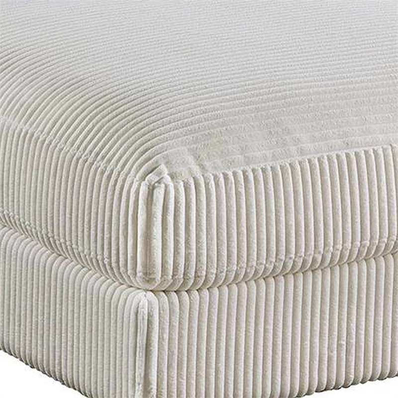 Joana Cocktail Ottoman- Light Gray Wide Welt Corduroy Fabric- 37 Inch