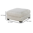 Joana Cocktail Ottoman- Light Gray Wide Welt Corduroy Fabric- 37 Inch