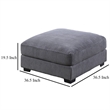 Joana Cocktail Ottoman- Dark Gray Wide Welt Corduroy Fabric- 37 Inch