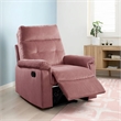 Jessy Manual Recliner Chair- Tufted Cushioned Rose Pink Velvet