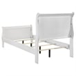 Nim Twin Size Bed- Sleigh Panel Headboard Design- White- Low Profile
