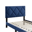 Lilian Twin Bed- Tufted Navy Blue Velvet Upholstery- Diamond Stitch