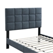 Lilian Full Bed- Soft Biscuit Tufted Charcoal Gray Linen Upholstery