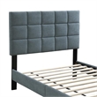 Lilian Full Bed- Tufted Gray Linen Upholstery- Biscuit Tufted Stitch