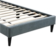 Lilian Full Bed- Tufted Gray Linen Upholstery- Biscuit Tufted Stitch