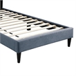 Lilian Twin Bed- Soft Channel Tufted Charcoal Gray Linen Upholstery